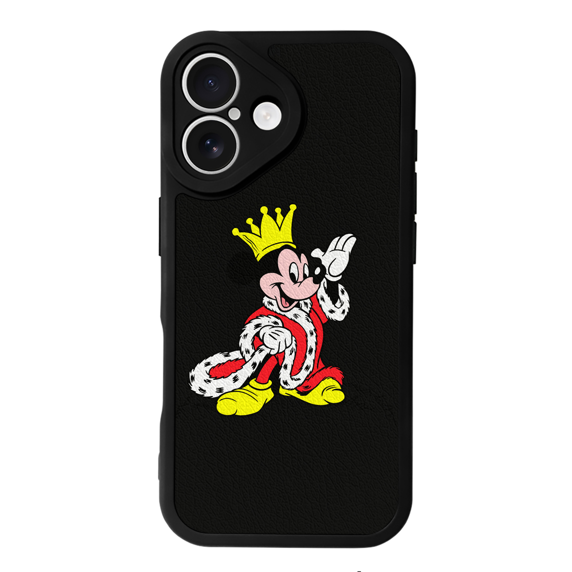 （画像用） ミッキーマウス Mickey Mouse 【iPhone 16シリーズ対応】シリコンスマホケース（レザー調） 材質：シリコン